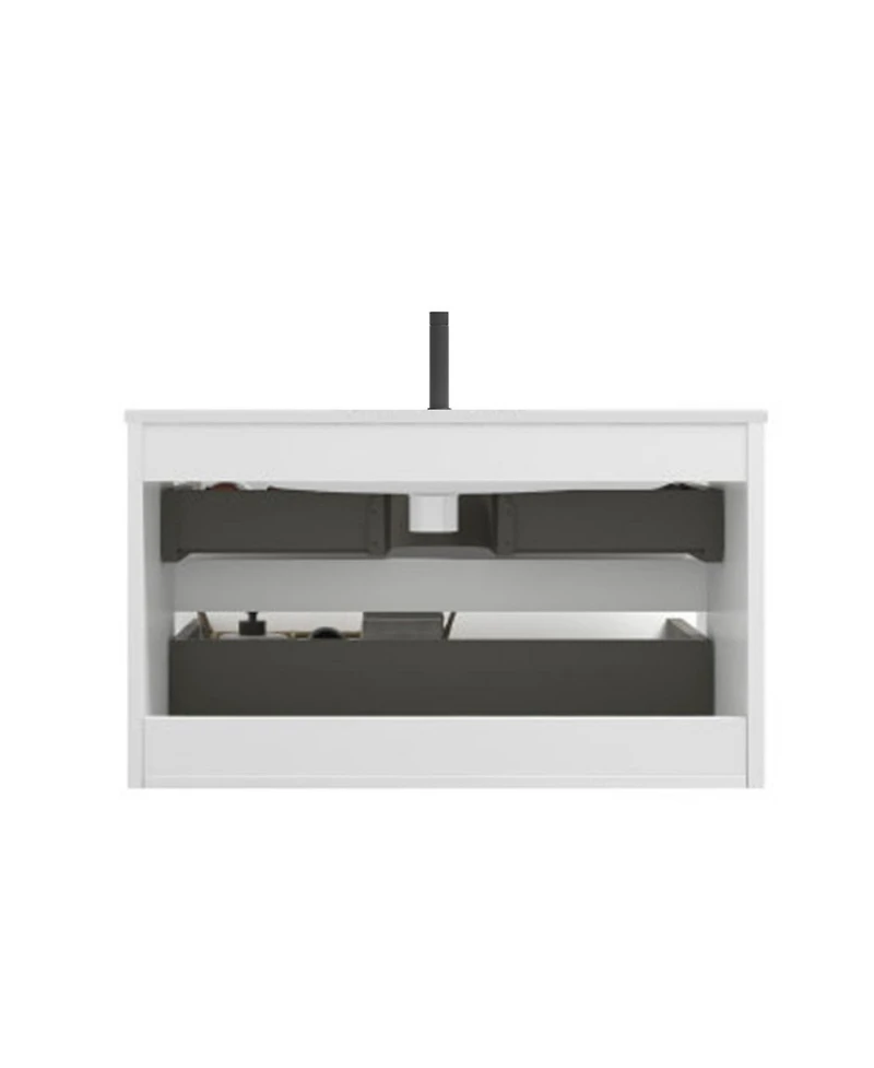 Streamdale 36" White Wall Mount Vanity w/ Ceramic Sink