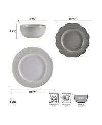 Pfaltzgraff Gia 12-Pc Dinnerware Set, Service for 4