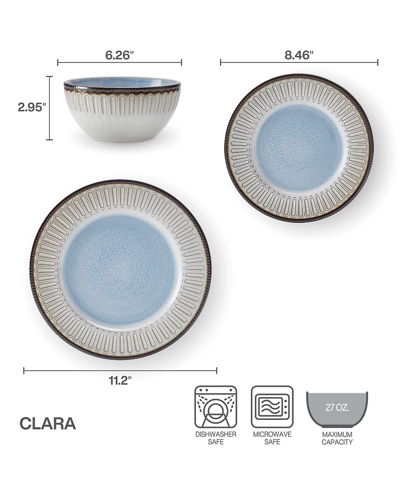 Pfaltzgraff Clara 12-Pc Dinnerware Set, Service for 4