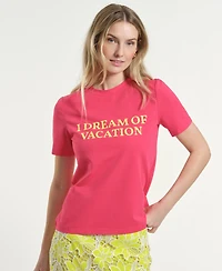 Isaac Mizrahi Women's I Dream of Vacation Graphic T-Shirt