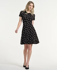 Isaac Mizrahi Women's Polka Dot Flare Dress