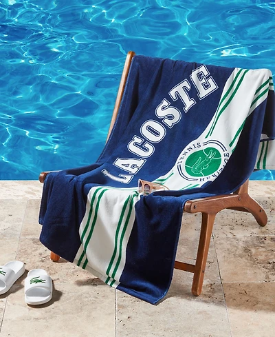 Lacoste Single Badge Cotton Beach Towel, 36" x 72"