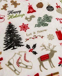 Linery & Co. Velvet Plush Fleece Reversible Sherpa Christmas Throw