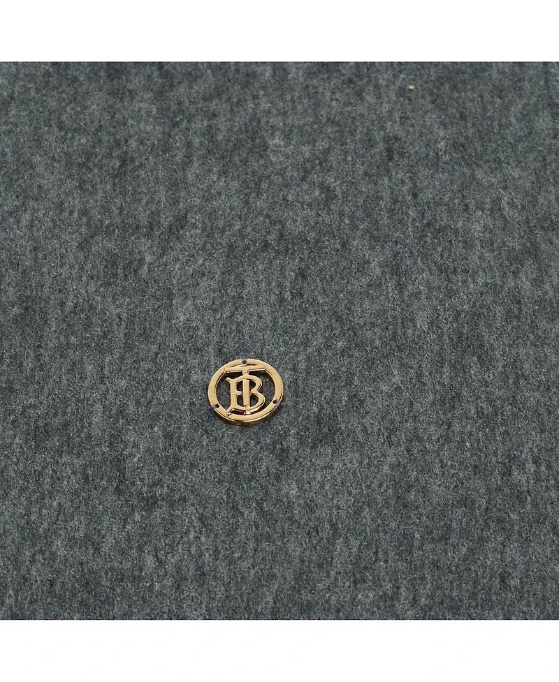 Pre-Owned Burberry Grey Cashmere Fringed Scarf