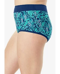 Comfort Choice Women's Full Coverage Stretch Cotton Color Block Brief 3-Pack