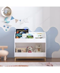 Streamdale Furniture Toddler Book Display Shelf, Wooden Kids Bookcase, White
