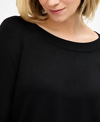 Jm Collection Women's Two-fer Split-Back Sweater, Macy's Exclusive