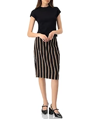 Ivonne Women's Striped Knee Lenght Skirt