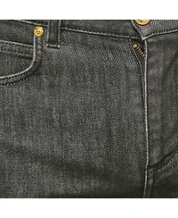 Pre-Owned Versace Men's Pre-Owned Balenciaga men Mcqueen Black Logo Embroidered Denim Shorts