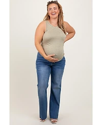 Pinkblush Maternity Blue Raw Cut Hem Flare Leg Leg Jeans