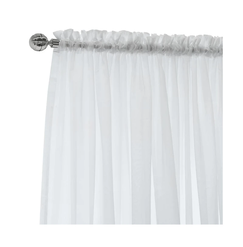 Habitat Rhapsody Voile Sheer Sheer Texture and Supple Drapeability Rod Pocket Light Filtering Curtain Panel 54" x 84" White