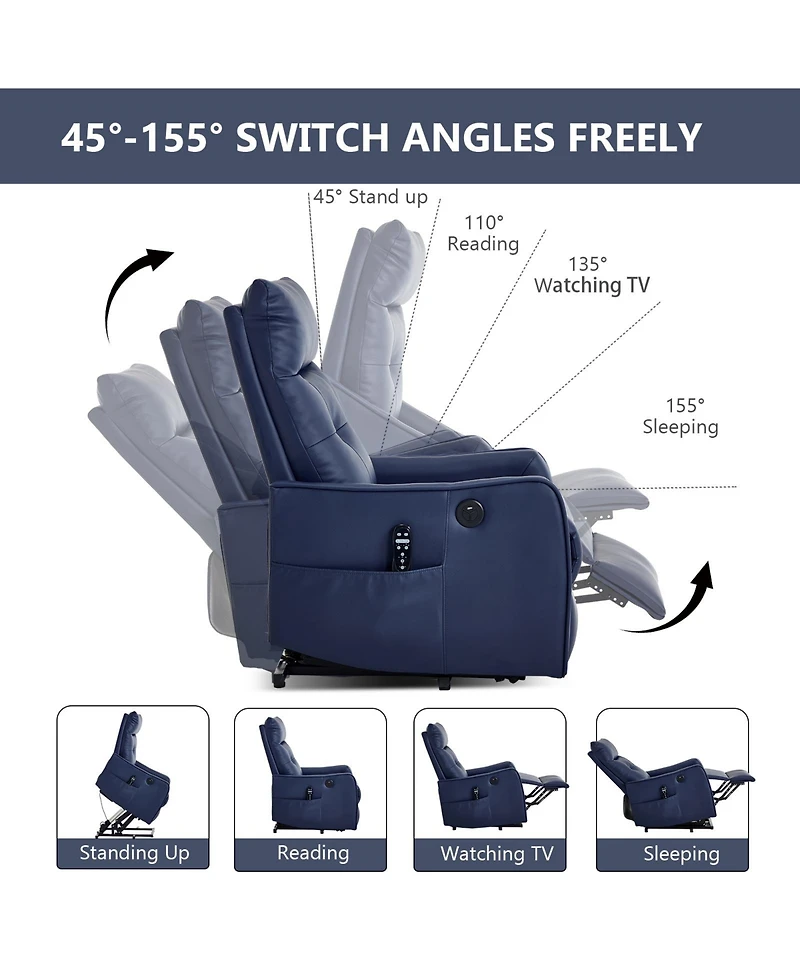 Sumyeg Power Lift Recliner Chair with Massage Heavy Duty Motion Mechanism and One Usb for Charging