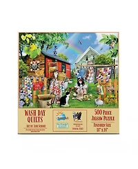 SunsOut Wash Day Quilts 500 piece Jigsaw Puzzle for Adults