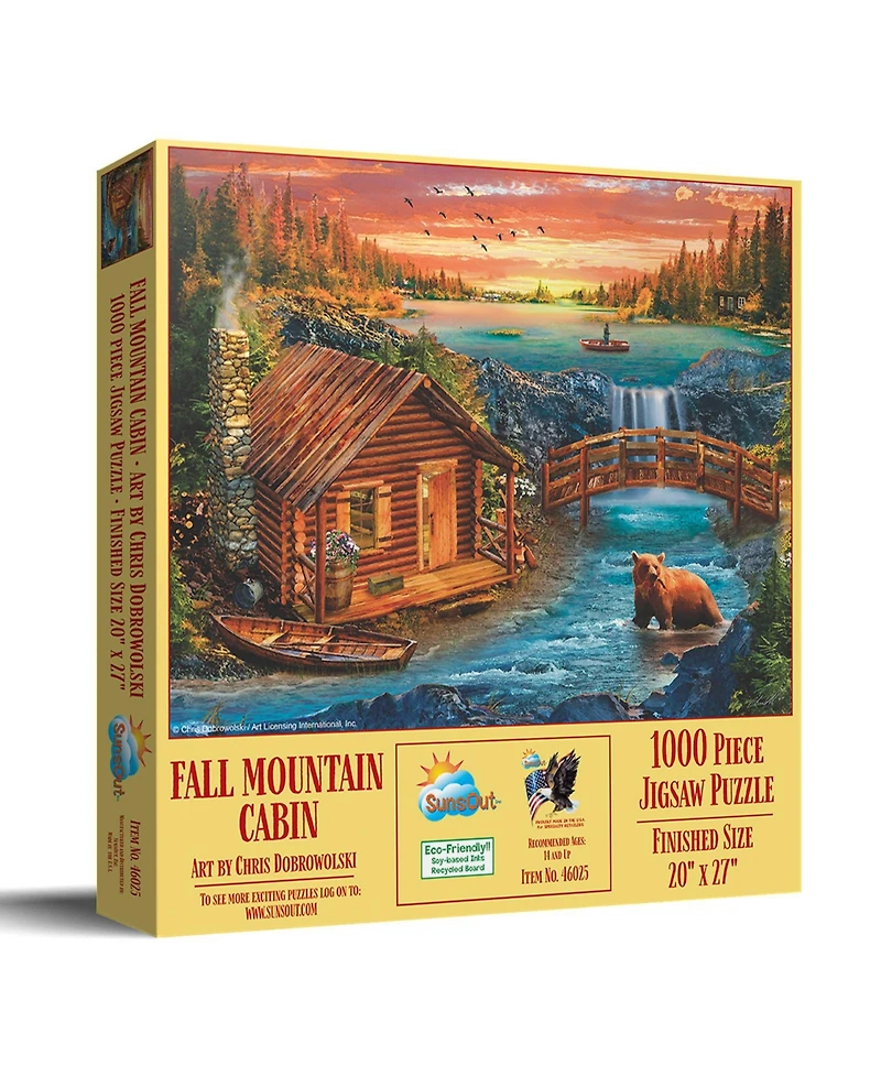 SunsOut Fall Mountain Cabin 1000 piece Jigsaw Puzzle for Adults
