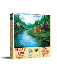 SunsOut The Cabin on the Lake 500 piece Jigsaw Puzzle for Adults