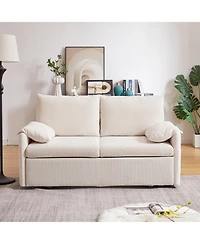 Streamdale Furniture 64.5" 3-in-1 Sleeper Sofa with Pullout Bed, Pillows, Pockets