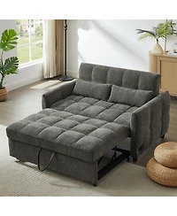 Streamdale Furniture Green Loveseat Sofa Bed with Usb Ports & Pillows