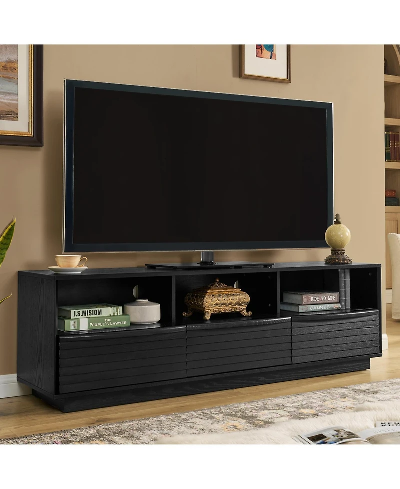 Streamdale Furniture 63" Mid-Century Tv Stand - Black