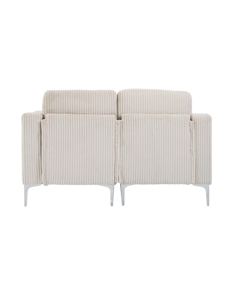 Streamdale Furniture Modular Sectional Two-Seater Sofa Corduroy Sectional Couch Beige