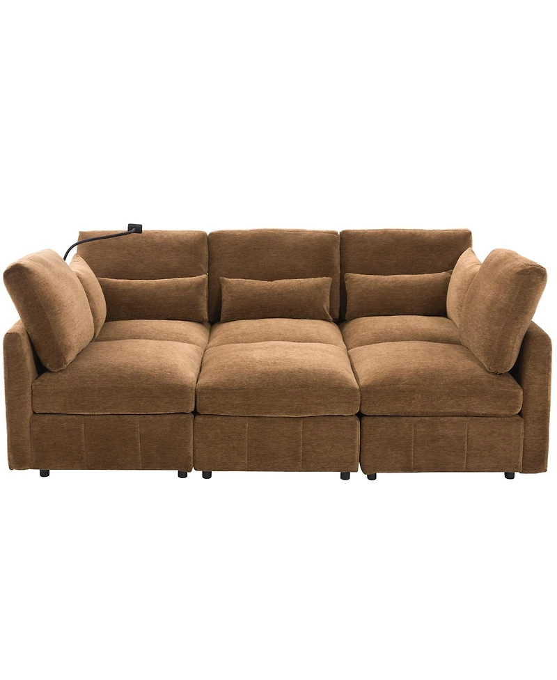 Streamdale Furniture Modern Sectional Sofa U-Shaped Couch w/ Ottoman