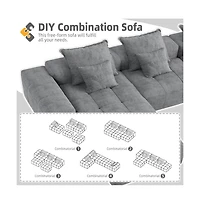Streamdale Furniture Modern Chenille Sectional Sofa with Pillows