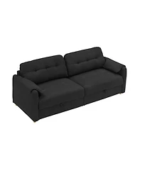 Streamdale Furniture Teddy Cotton Linen Sofa - Black