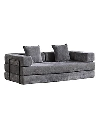 Streamdale Furniture Convertible Floor Sofa Bed with Pillow & Armrest