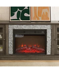 Streamdale Furniture Streamdale 70" Tv Stand with Fireplace & Storage, Grey Media Console