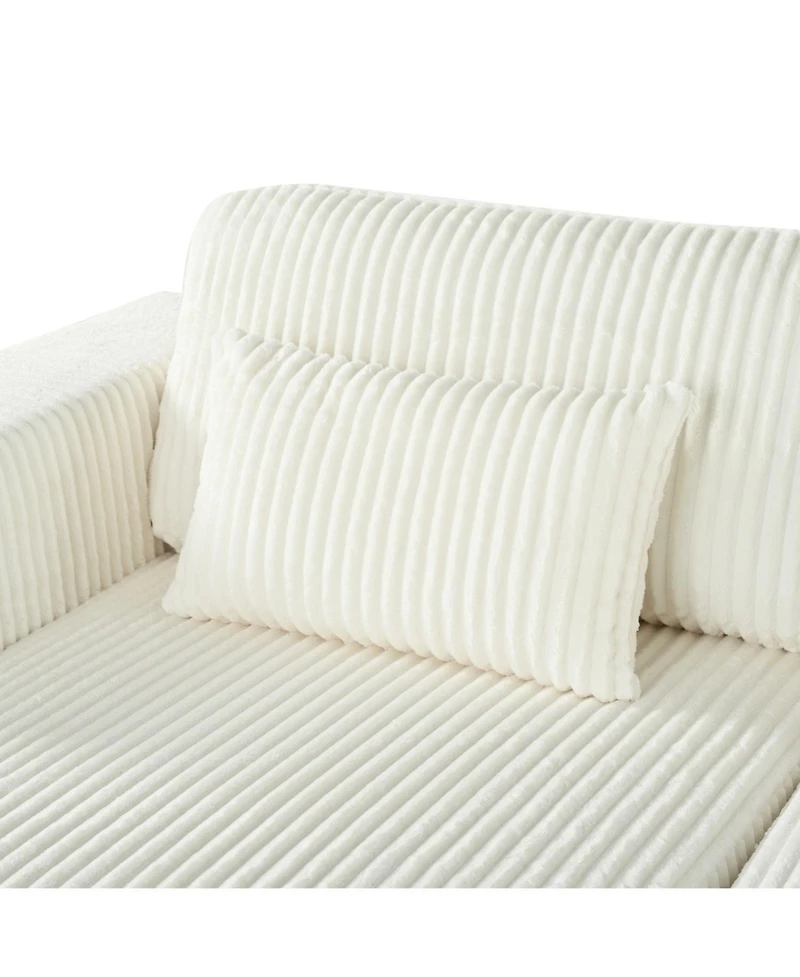 Streamdale Furniture Corduroy Sofa Bed with Pillows