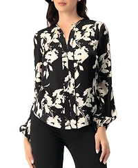 Ivonne Women's Double front Placket Satin Shirt