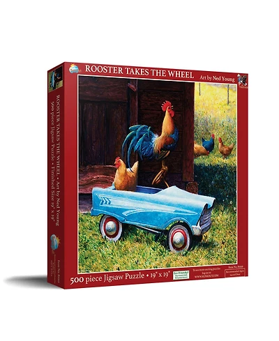 SunsOut Rooster Takes the Wheel 500 piece Jigsaw Puzzle for Adults