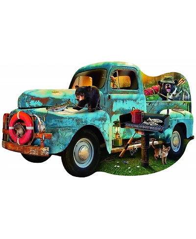 SunsOut The Blue Truck 1000 piece Jigsaw Puzzle for Adults Special Shape