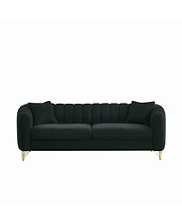 Streamdale Furniture 85" Chenille Sofa, 3 Seater Deep Couch, Tufted, Gold Legs