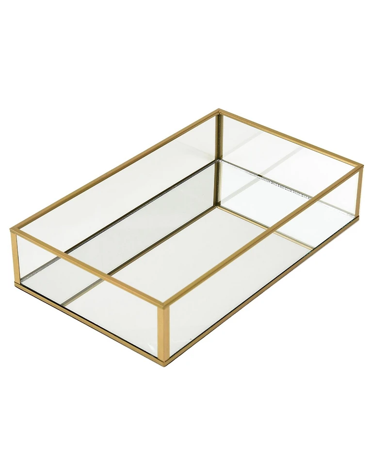 Lauraella Handcrafted Glass Tray, Decorative Storage Tray for Makeup, Jewelry, Desk, or Bathroom