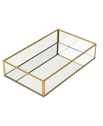 Lauraella Handcrafted Glass Tray, Decorative Storage Tray for Makeup, Jewelry, Desk, or Bathroom