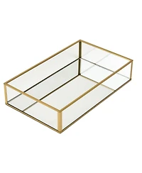 Lauraella Handcrafted Glass Tray, Decorative Storage Tray for Makeup, Jewelry, Desk, or Bathroom