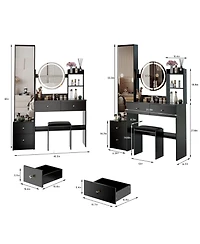 Streamdale Furniture Led Mirror Vanity Set
