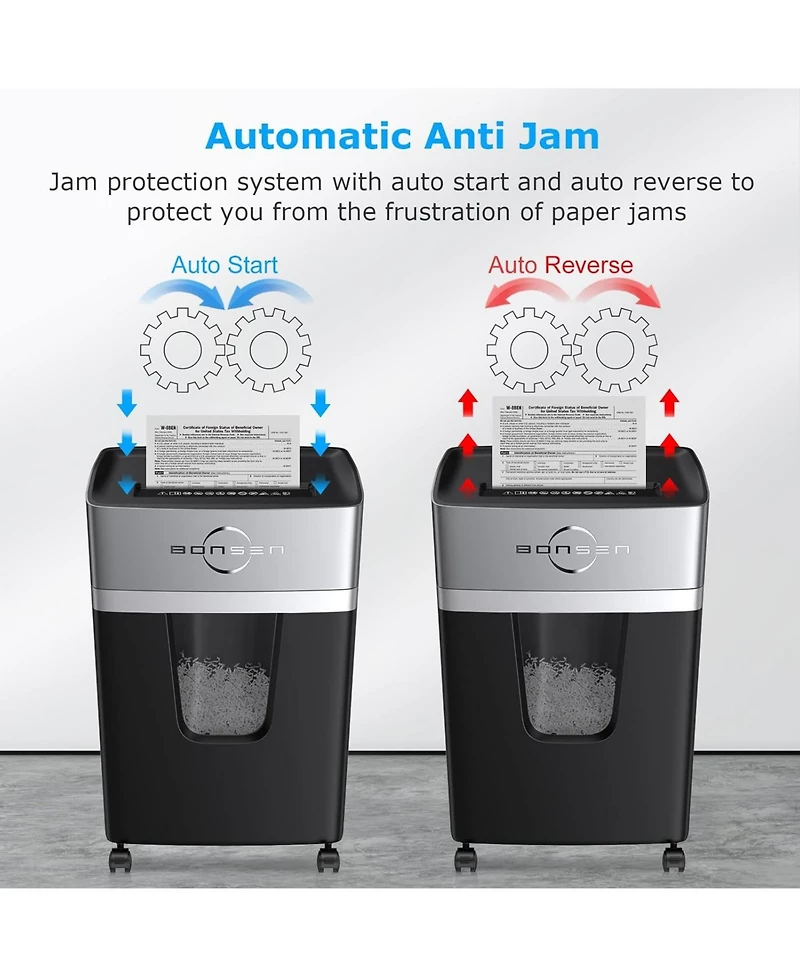 Bonsaii 12-Sheet Micro-Cut Shredder, P-4 Security, 40-min run, 55dB Quiet, Shreds Paper/Cards/Staples, 5.3Gal Bin, Home/Office