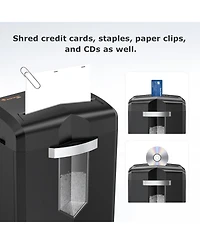 Bonsaii 12-Sheet Micro Cut Shredder, P-4, 60-min run, shreds paper/CDs/cards/mail, Jam-Proof, 4.2Gal Bin, Home/Office
