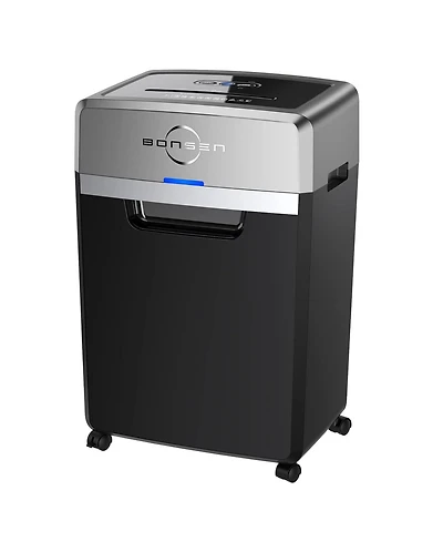 Bonsaii 24-Sheet Heavy-Duty Crosscut Shredder, 40-min run, 9Gal Bin, 55dB Quiet, P-4 Security, Commercial Office Use