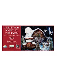 SunsOut Christmas Night at the Farm 300 piece Jigsaw Puzzle for Adults Christmas