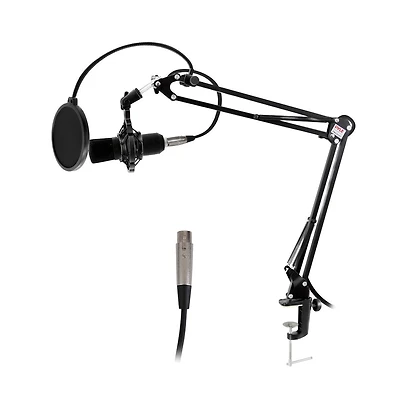 Pyle Adjustable Boom Arm Microphone Stand with Shock Mount PMKSH01