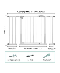 Streamdale Furniture 29.5-45.3" Wide, Pressure Mounted Baby Gate