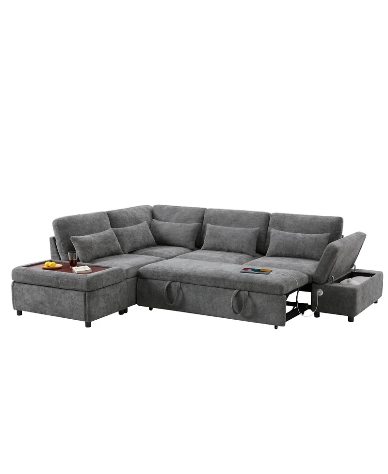 Streamdale Furniture 107" Modular Sectional Sofa with Ottoman
