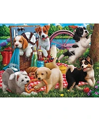 SunsOut Puppies on a Picnic 500 piece Jigsaw Puzzle for Adults