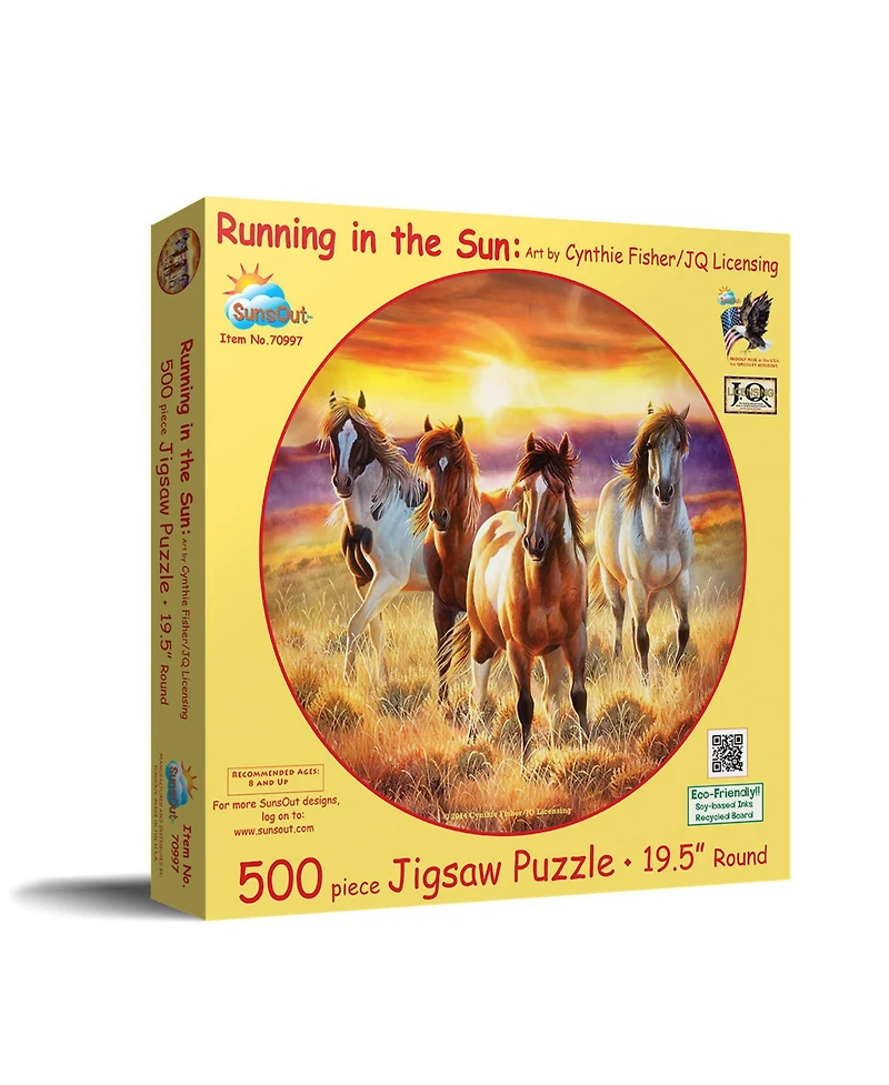 SunsOut Running in the sun 500 piece Jigsaw Puzzle for Adults Round