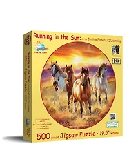 SunsOut Running in the sun 500 piece Jigsaw Puzzle for Adults Round