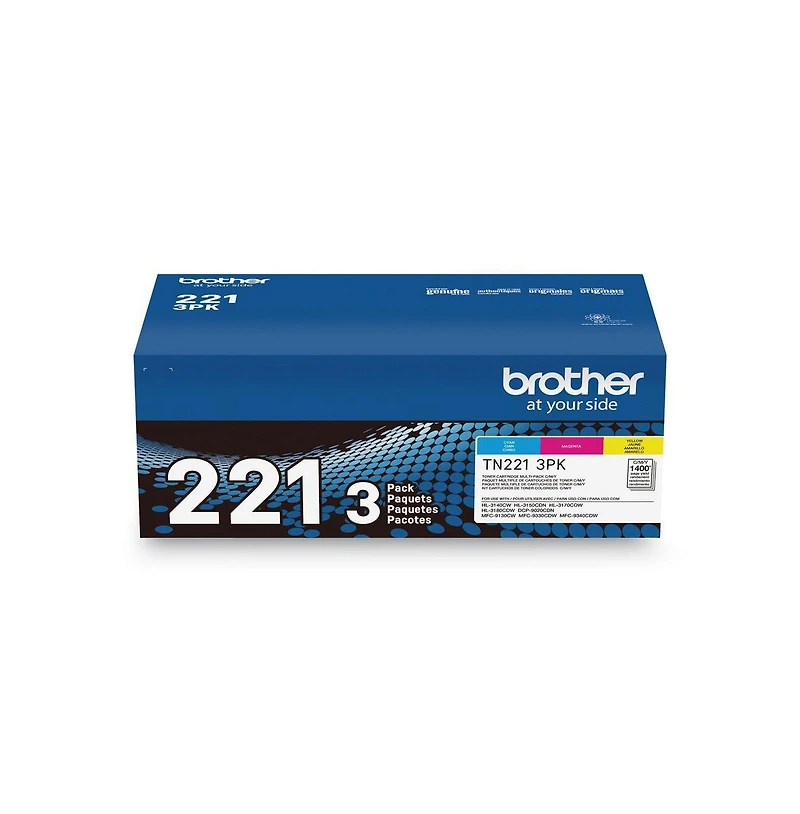 Brother TN2213PK 1,400 Page-Yield Toner - Cyan/Magenta/Yellow (3/Pack