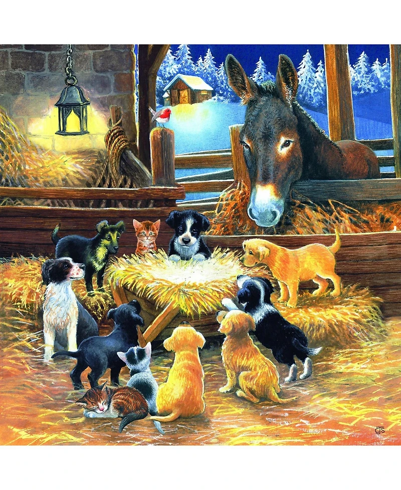 SunsOut Barnyard Nativity 500 piece Jigsaw Puzzle for Adults Christmas