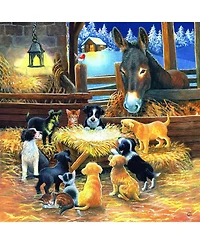 SunsOut Barnyard Nativity 500 piece Jigsaw Puzzle for Adults Christmas